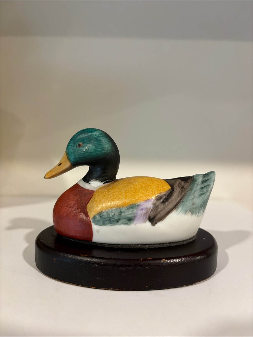 Wooden duck figurine